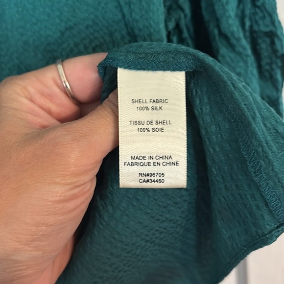 Rebecca Taylor Elegant Green Women's Silk Top - Picture 3 of 5